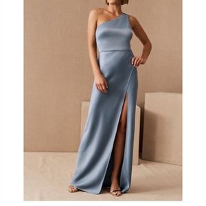 BHLDN Dylan Dusty Blue Dress